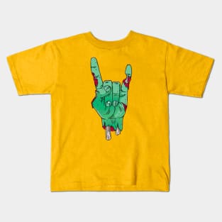 Creepy Rocker Zombie Cartoon Hand Kids T-Shirt